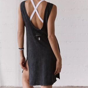 Free People Black Backless hot shot tunic tank